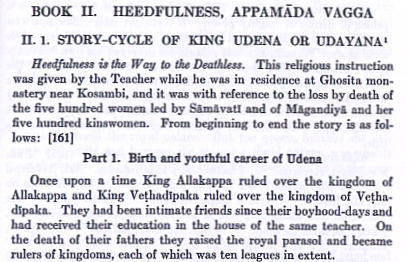 Dhammapada Commentary: Appamāda Vagga, Story of Udena, DA.i.161