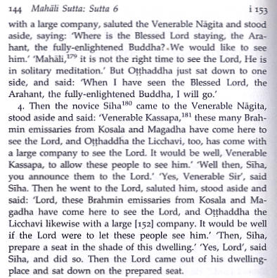 Mahāli Sutta: Majjhimanikāya, M.i.152